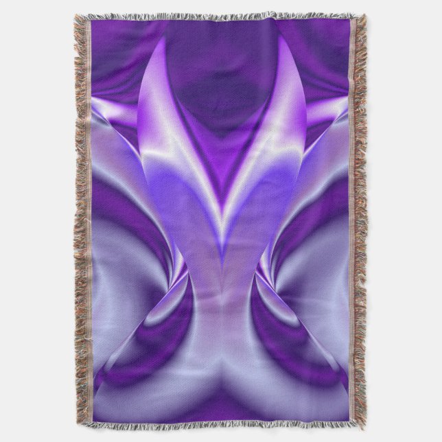 Purple Flower Rainbow Dreams Throw Blanket (Front Vertical)