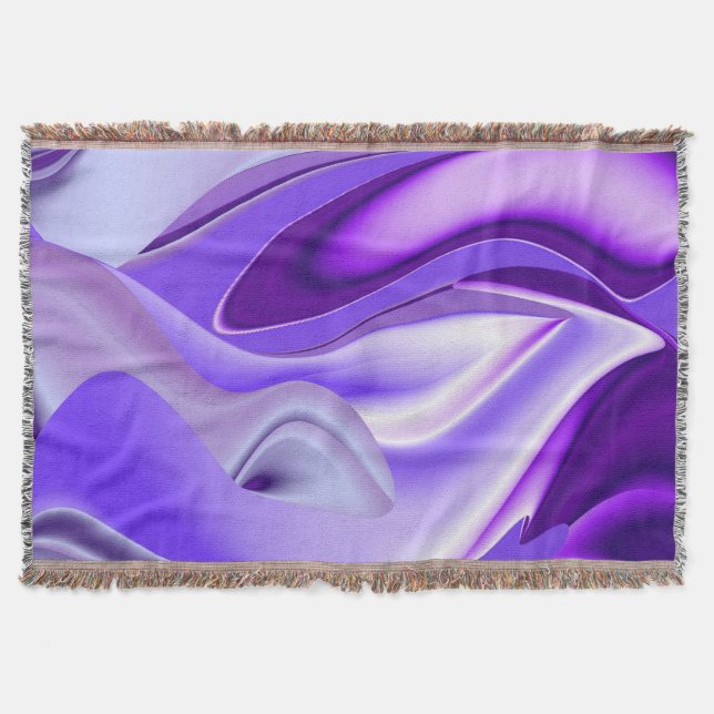 Purple Flower Rainbow Dreams Throw Blanket (Front)