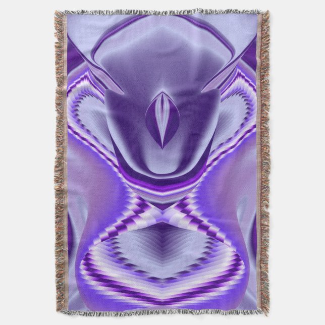 Purple Flower Rainbow Dreams Throw Blanket (Front Vertical)