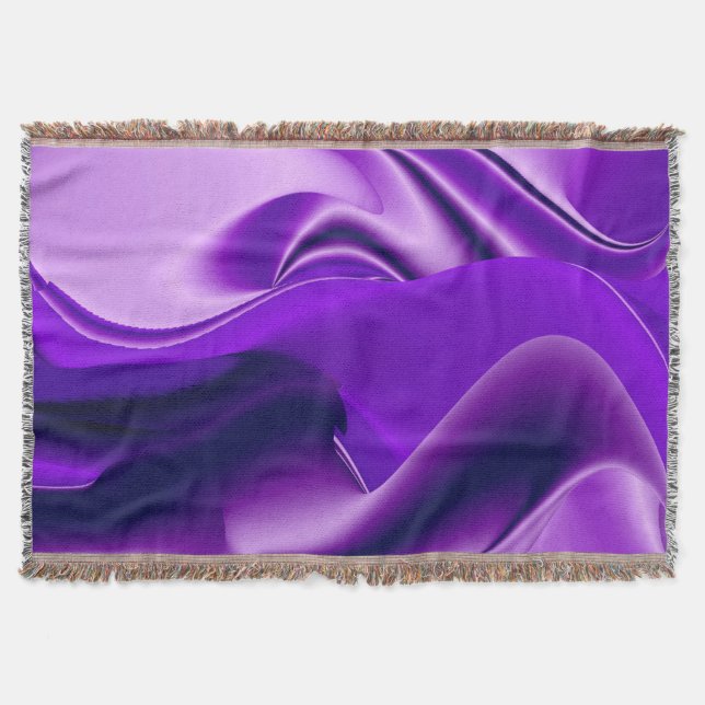 Purple Flower Rainbow Dreams Throw Blanket (Front)