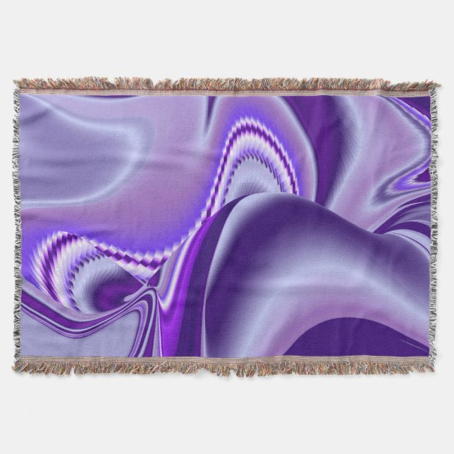 Purple Flower Rainbow Dreams Throw Blanket (Front)