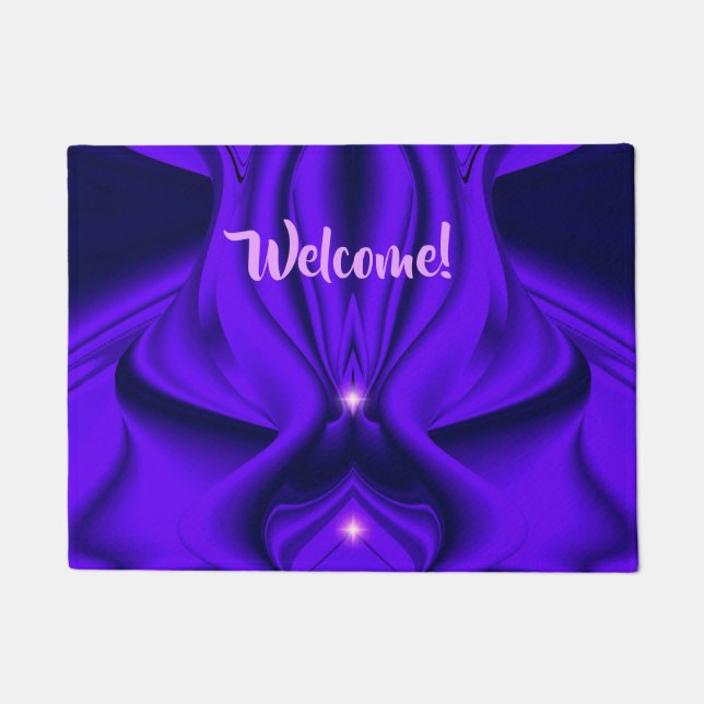 Purple Flower Rainbow Dreams Two Stars Doormat (Front)