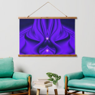 Purple Flower Rainbow Dreams, Two Stars Hanging Tapestry