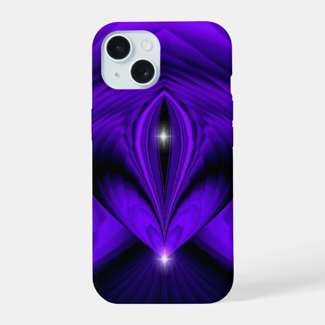 Purple Flower Rainbow Dreams Two Stars iPhone 15 Case (Back)