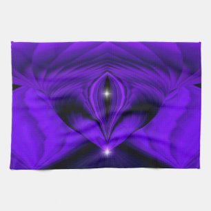 Purple Flower Rainbow Dreams Two Stars Tea Towel