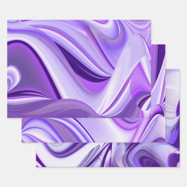 Purple Flower Rainbow Dreams Wrapping Paper Sheet (Set)