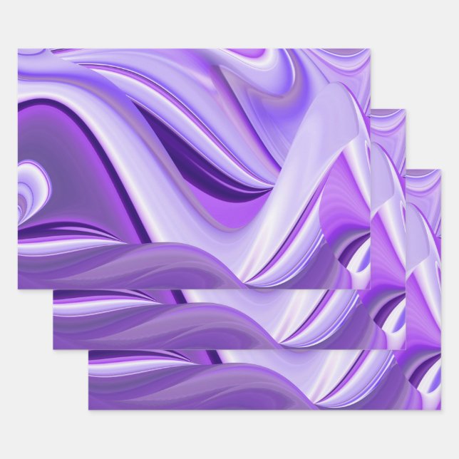 Purple Flower Rainbow Dreams Wrapping Paper Sheet (Set)