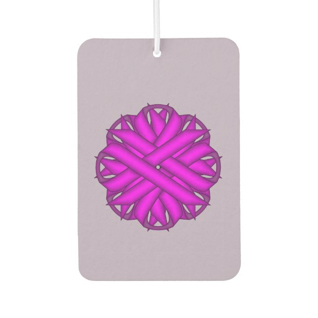 Purple Flower Ribbon Template by Kenneth Yoncich Car Air Freshener (Front)
