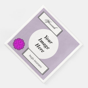 Purple Flower Ribbon Template by Kenneth Yoncich Napkin