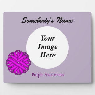 Purple Flower Ribbon Template by Kenneth Yoncich Plaque