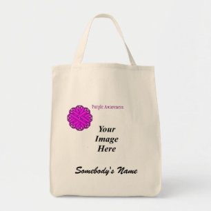Purple Flower Ribbon Template by Kenneth Yoncich Tote Bag