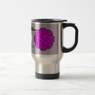 Purple Flower Ribbon Template by Kenneth Yoncich Travel Mug