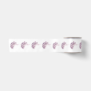 Purple Flower Satin Ribbon
