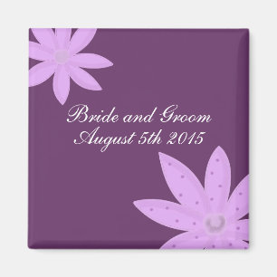 Purple Flower Save the Date Magnet