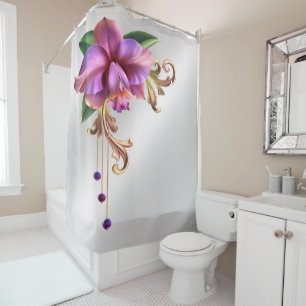 Purple Flower Shower Curtain