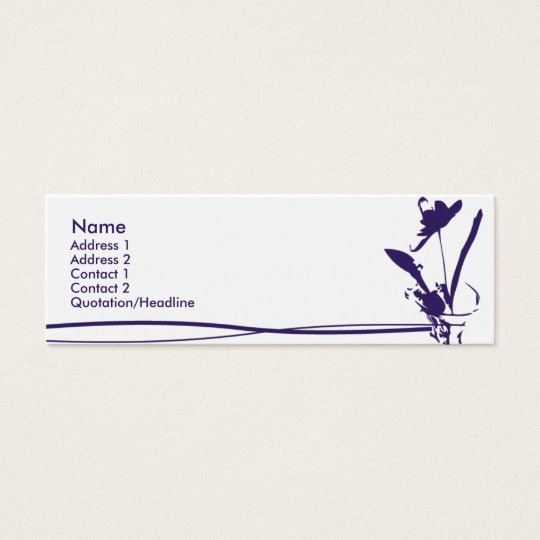 Purple Flower - Skinny Mini Business Card
