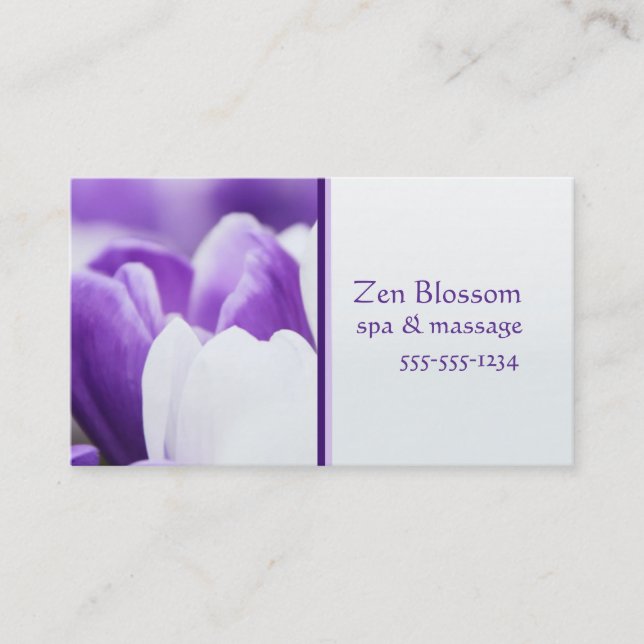 Purple Flower Spa Business Card (Front)