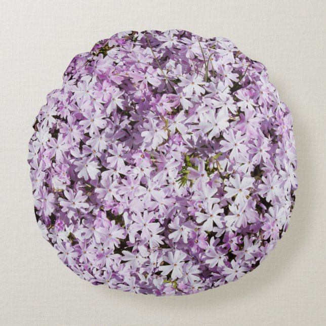 Purple flower, summer freshness backdrop. round cushion (Front)