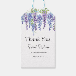 Purple Flower Sweet Sixteen Gift Tags