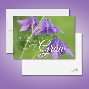 Purple Flower Teacher Appreciation End of Year  Thank You Card