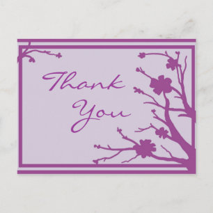 Purple flower theme custom thank you postcard
