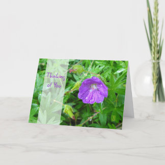 Purple Flower Thinking of You Card
