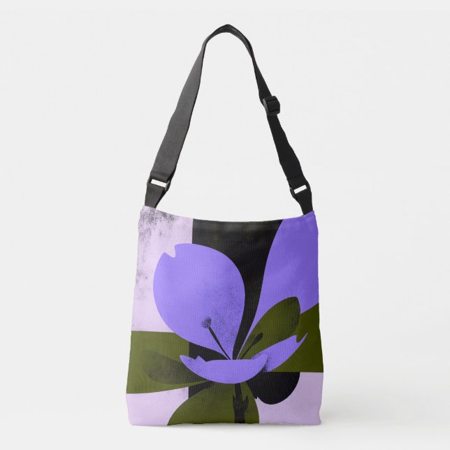 Purple Flower Tote Bag – Modern Abstract Floral De (Front)