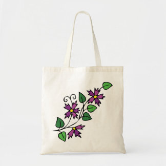 Purple flower tote floral bag