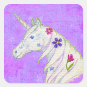 Purple Flower Unicorn sticker