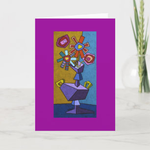 Purple Flower Vase Card