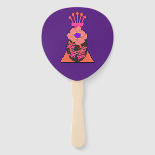 Purple Flower Vase  Hand Fans