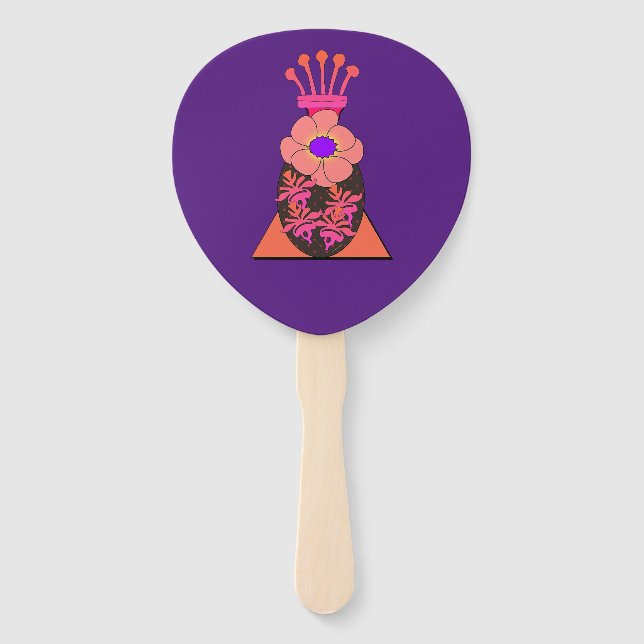 Purple Flower Vase  Hand Fans (Front)