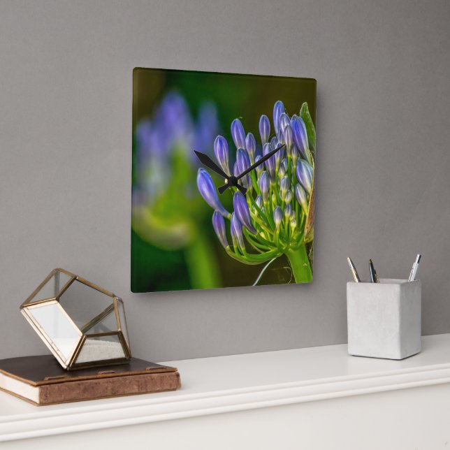 Purple Flower Wall Clock (Office)