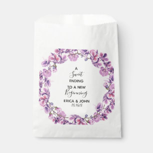 purple flower Wedding Favour Bag Sweet Ending