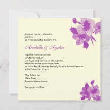 Purple Flower Wedding Invitation