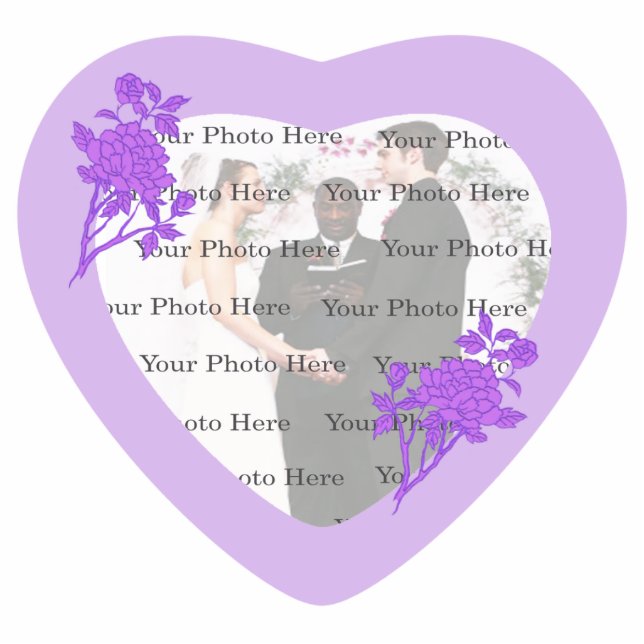 Purple Flower Wedding Photo Frame Standing Photo Sculpture (Front)
