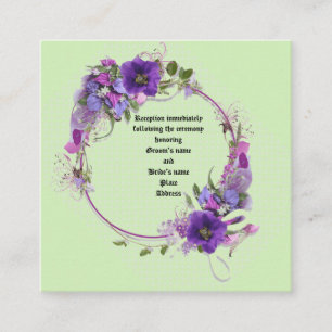 Purple Flower Wedding Ring Wedding Enclosure Card