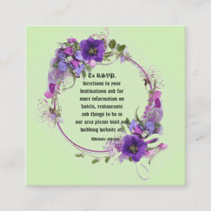 Purple Flower Wedding Ring Wedding Thank You Card 
