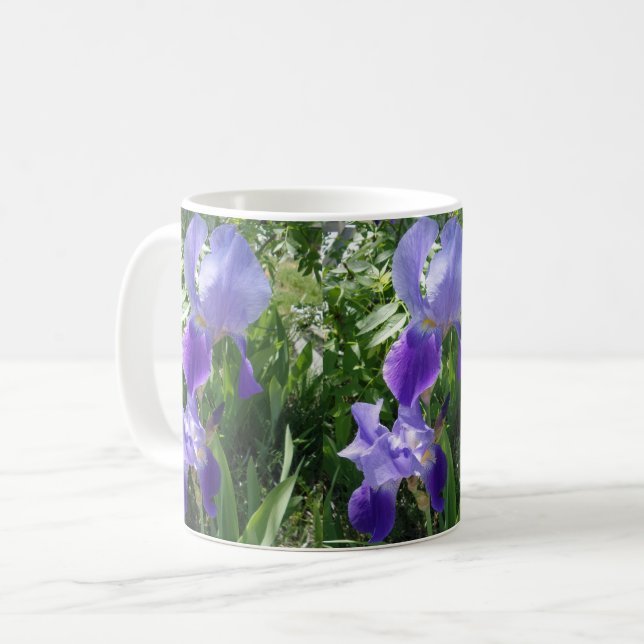 Purple Flower White Coffee Mug (Front Left)