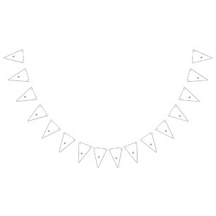 Purple flower with grey polka dot pattern and blac bunting