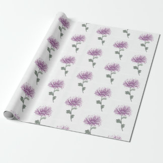 purple flower wrapping paper