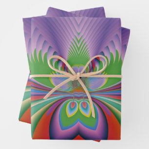 Purple Flower Wrapping Paper Sheet