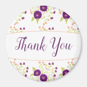 Purple flowered design magnet