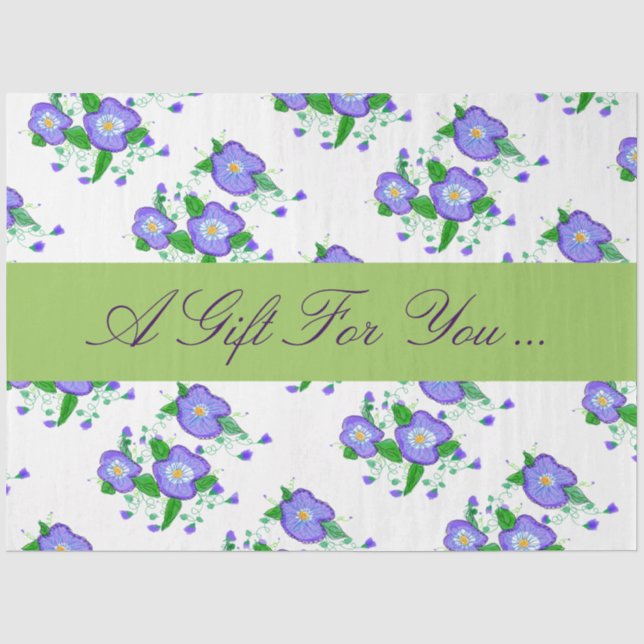 Purple Flowered Tissue Paper (Front)