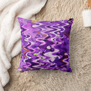 PURPLE FLOWERS ABSTRACT CUSHION