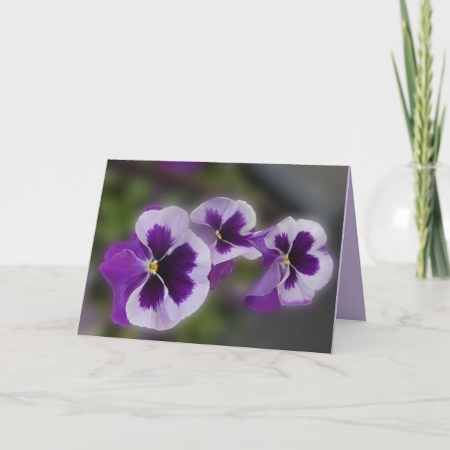 Purple Flowers All Occasion Blank Greeting Card (Front)