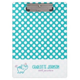 Purple Flowers And Cute Baby Elephant Clipboard