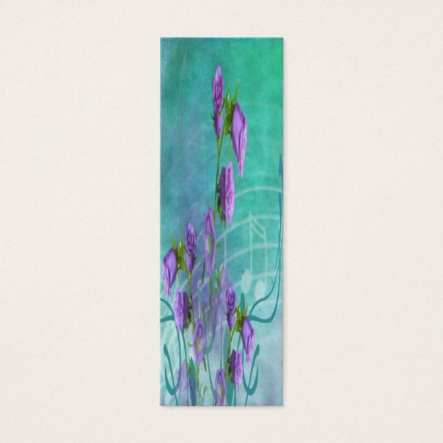 Purple Flowers and Musical Notes Bookmark (Front)