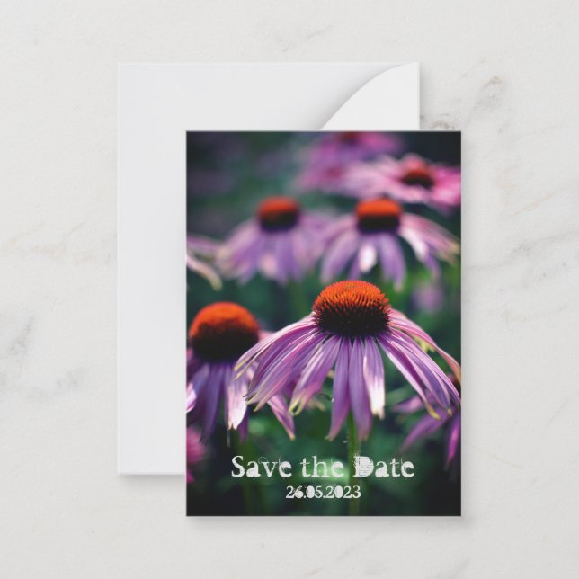 Purple Flowers at RHS Wisley Save the date Card (Front)