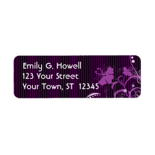 Purple Flowers Avery Label